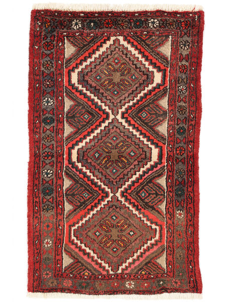 70X118 Hamadan Teppich Orientalischer Dunkelrot/Schwarz (Wolle, Persien/Iran) Carpetvista