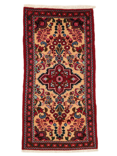 Lillian Teppe 70X139 Svart/Mørk Rød Ull, Persia/Iran Carpetvista