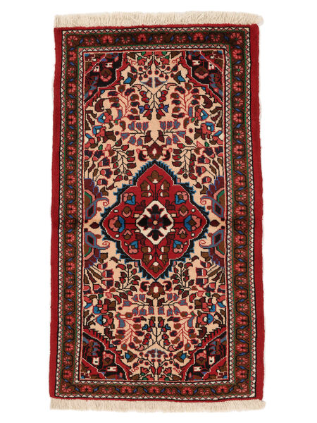  74X132 Lillian Vloerkleed Zwart/Donkerrood Perzië/Iran Carpetvista