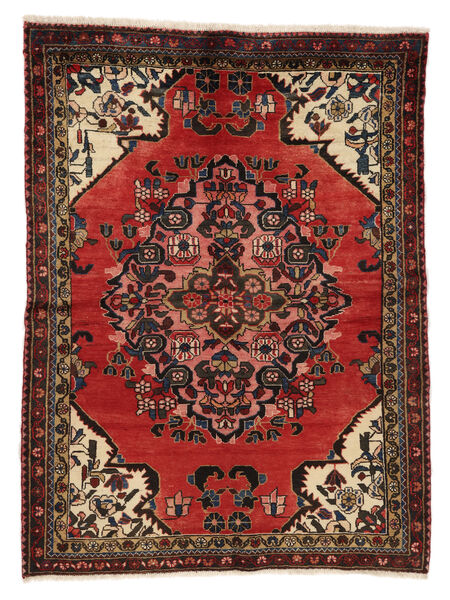 149X202 絨毯 オリエンタル ハマダン ブラック/ダークレッド (ウール, ペルシャ/イラン) Carpetvista