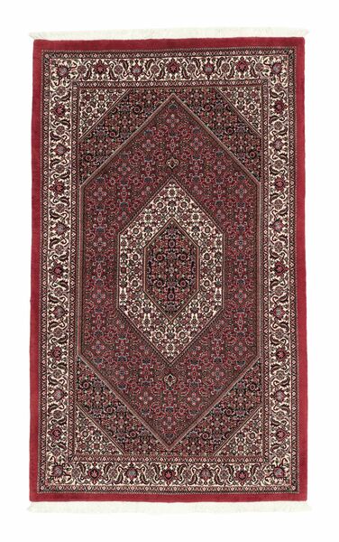 112X190 Alfombra Oriental Bidjar Con De Seda Negro/Rojo Oscuro (Lana, Persia/Irán)