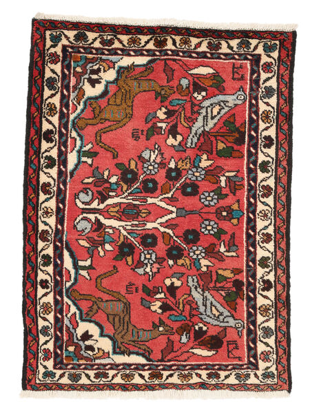 絨毯 ペルシャ ハマダン 65X90 ブラック/ダークレッド (ウール, ペルシャ/イラン)