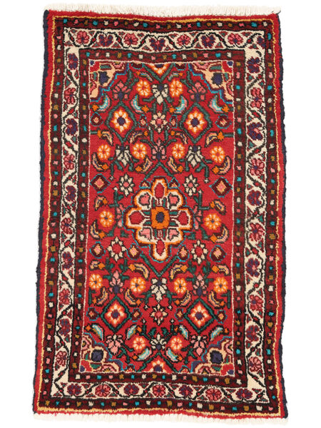 60X105 Hamadan Teppich Orientalischer Dunkelrot/Schwarz (Wolle, Persien/Iran) Carpetvista