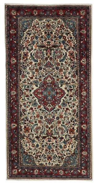 66X133 Tappeto Orientale Mahal Nero/Marrone (Lana, Persia/Iran)