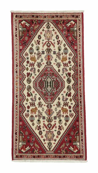  Orientalischer Ghashghai Teppich 68X135 Braun/Dunkelrot Wolle, Persien/Iran