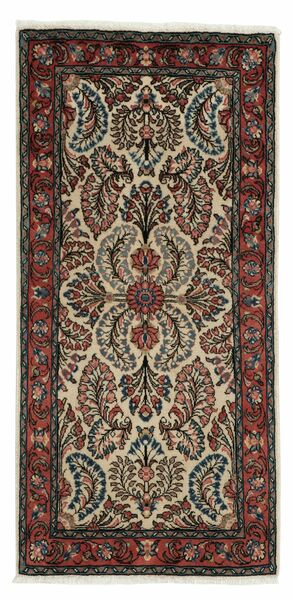 65X135 Sarough Matta Orientalisk Svart/Brun (Ull, Persien/Iran)