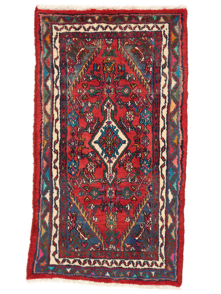 Χαλι Περσικό Hamadan 65X120 Σκούρο Κόκκινο/Μαύρα (Μαλλί, Περσικά/Ιρανικά)