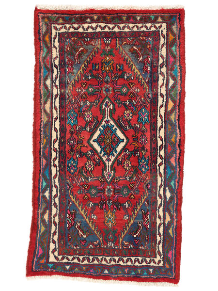  65X120 Hamadan Teppich Dunkelrot/Schwarz Persien/Iran Carpetvista