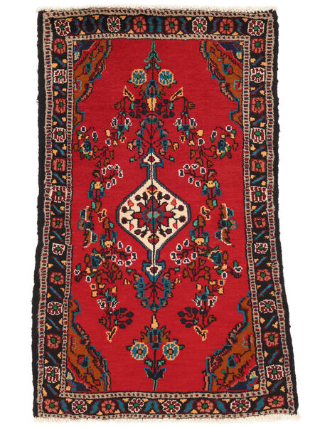 Hamadan Vloerkleed 70X118 Donkerrood/Zwart Wol, Perzië/Iran Carpetvista