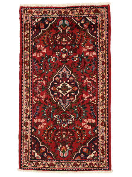 70X130 Lillian Rug Oriental Black/Dark Red (Wool, Persia/Iran) Carpetvista