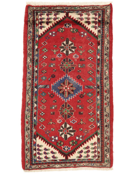 絨毯 オリエンタル ハマダン 70X123 ダークレッド/茶色 (ウール, ペルシャ/イラン)