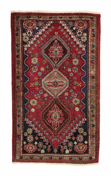 85X140 Tappeto Ghashghai Orientale Nero/Rosso Scuro (Lana, Persia/Iran)