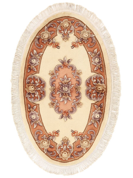  Ø 152 China 90 Line Vloerkleed Rond Beige/Bruin China Carpetvista