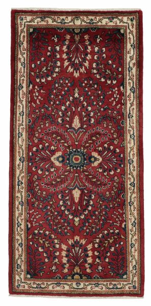 68X142 Tappeto Saruk Orientale Nero/Rosso Scuro (Lana, Persia/Iran)