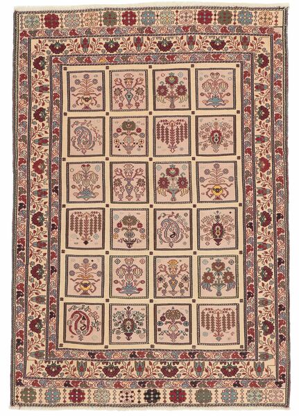  Kilim Golbarjasta 96X143 Gyapjúszőnyeg Barna/Narancssárga Kicsi