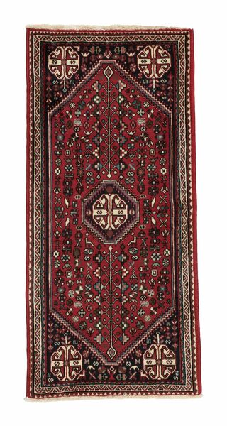  Abadeh Rug 65X145 Persian Wool Black/Dark Red Small