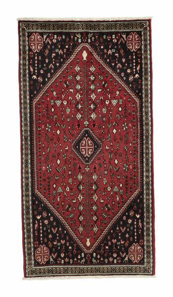  Abadeh Rug 75X145 Persian Wool Black/Dark Red Small