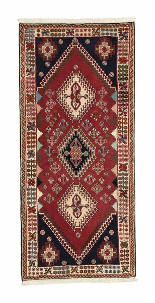 Ghashghai Teppich 66X145 Dunkelrot/Schwarz Wolle, Persien/Iran