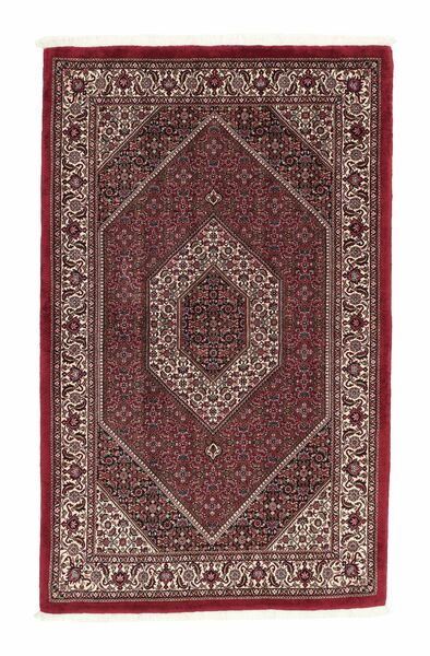 115X185 Tappeto Bidjar Con Di Seta Orientale Nero/Rosso Scuro (Lana, Persia/Iran)