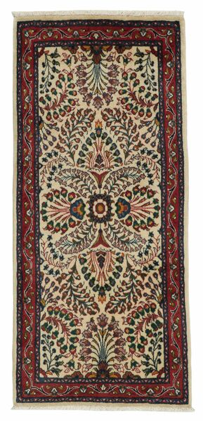 70X145 Sarough Matta Orientalisk Svart/Brun (Ull, Persien/Iran)