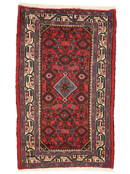 80X130 Hamadan Matot Matto Itämainen Tummanpunainen/Musta (Villa, Persia/Iran) Carpetvista
