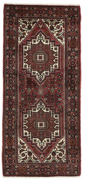 絨毯 オリエンタル ゴルトー 65X146 廊下 カーペット ブラック/ダークレッド (ウール, ペルシャ/イラン)