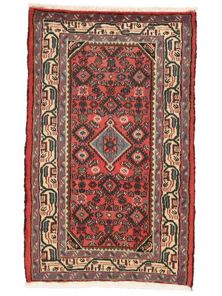 Dywan Orientalny Hamadan 75X120 Ciemnoczerwony/Czarny (Wełna, Persja/Iran)