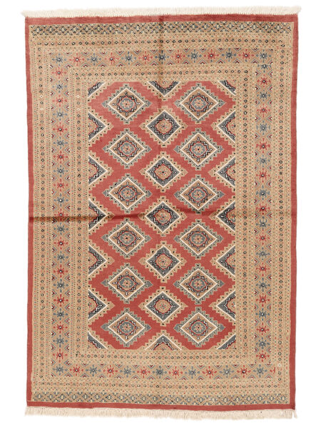 129X187 Dywan Pakistański Bucharski 2Ply Orientalny Brunatny/Ciemnoczerwony (Wełna, Pakistan ) Carpetvista