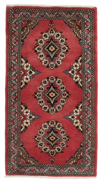 80X147 Sarouk Rug Oriental Dark Red/Black (Wool, Persia/Iran)