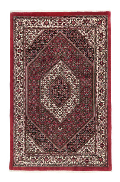 Bidjar Mit Seide Teppich 115X183 Schwarz/Dunkelrot Wolle, Persien/Iran