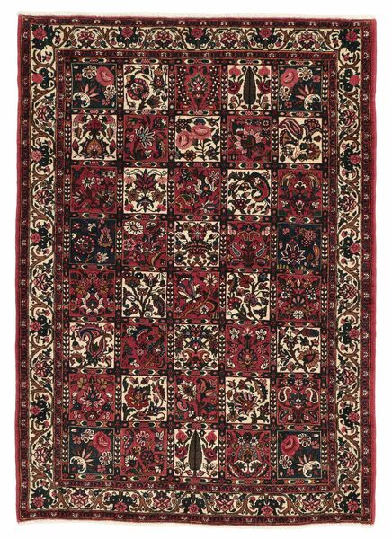 Bakhtiar Fine Teppe 100X148 Svart/Mørk Rød Ull, Persia/Iran