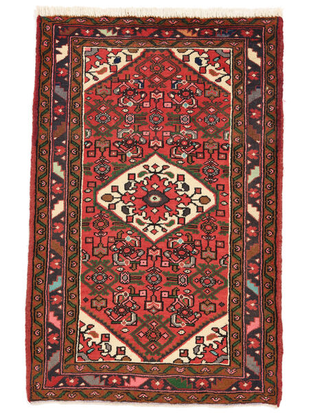 80X120 Tapis D'orient Hamadan Noir/Rouge Foncé (Laine, Perse/Iran) Carpetvista