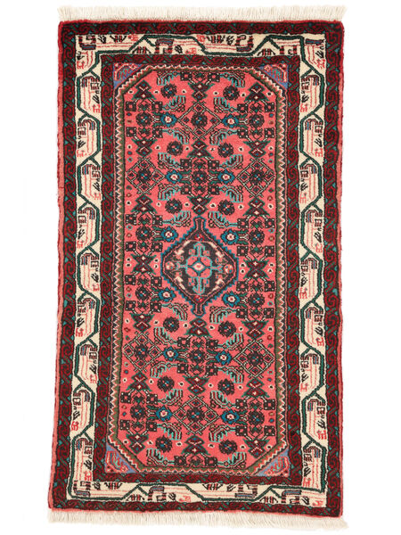  Hamadan Tappeto 69X121 Persiano Di Lana Nero/Rosso Scuro Piccolo Carpetvista