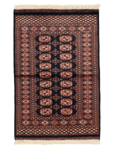 絨毯 パキスタン ブハラ 2Ply 91X143 ブラック/ダークレッド (ウール, パキスタン)
