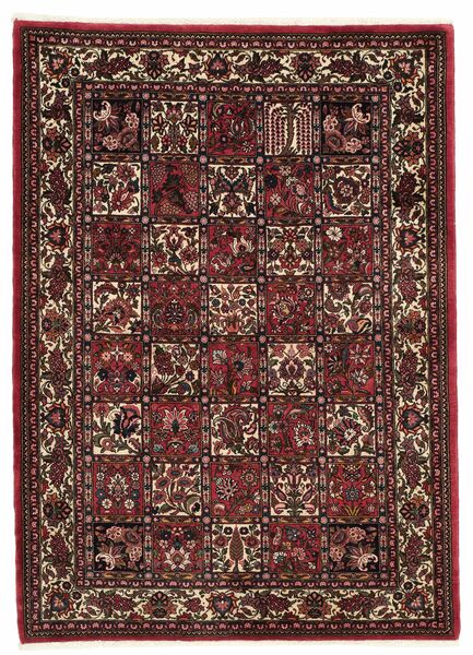 105X148 Tapete Bakhtiari Fine Oriental Preto/Vermelho Escuro (Lã, Pérsia/Irão)