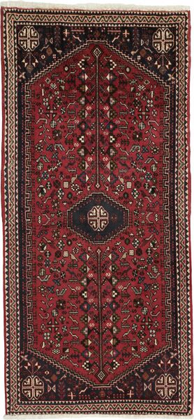 70X148 Tapete Abadeh Oriental Preto/Vermelho Escuro (Lã, Pérsia/Irão)