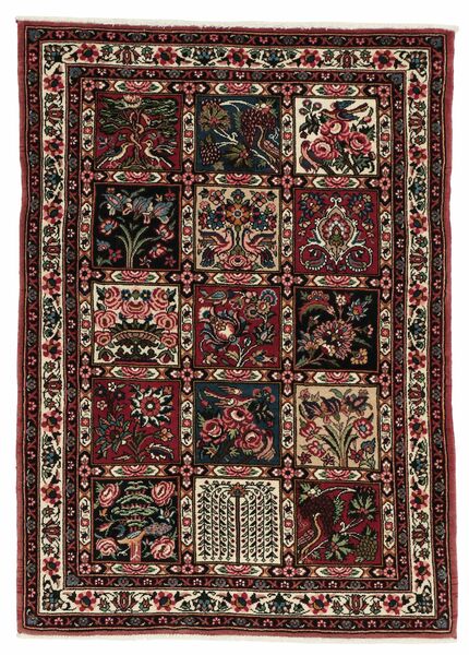 Alfombra Oriental Bakhtiar Fine 105X148 Negro/Rojo Oscuro (Lana, Persia/Irán)