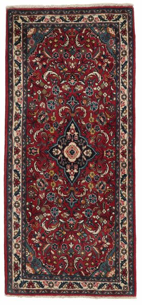  Persian Sarouk Rug 65X148 Runner
 Black/Dark Red (Wool, Persia/Iran)