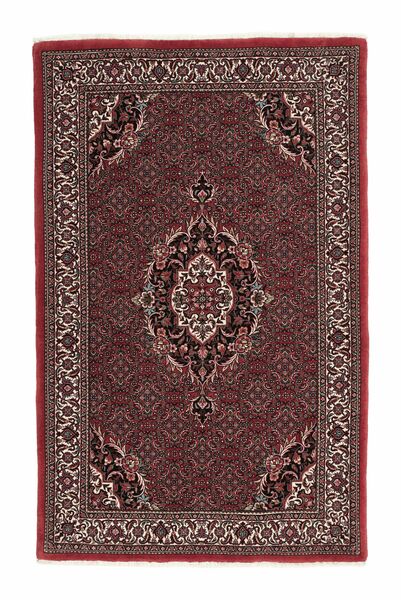 絨毯 ペルシャ ビジャー と シルク 112X178 ブラック/ダークレッド (ウール, ペルシャ/イラン)