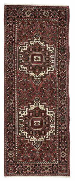 絨毯 ゴルトー 58X148 廊下 カーペット ブラック/茶色 (ウール, ペルシャ/イラン)