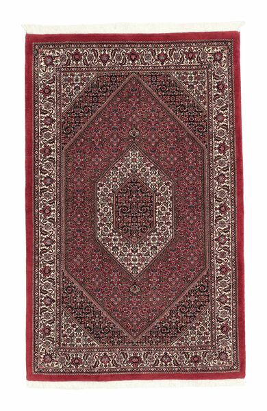 Alfombra Oriental Bidjar Con De Seda 112X180 Rojo Oscuro/Negro (Lana, Persia/Irán)