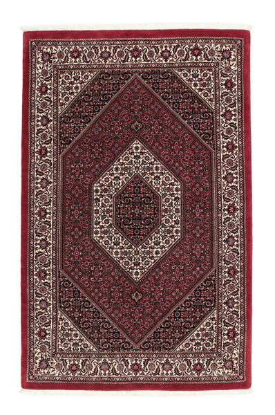 112X180 Tappeto Orientale Bidjar Con Di Seta Nero/Rosso Scuro (Lana, Persia/Iran)