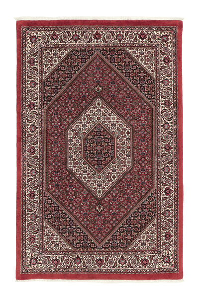 112X180 Dywan Bidżar Z Jedwab Orientalny Czarny/Ciemnoczerwony (Wełna, Persja/Iran)