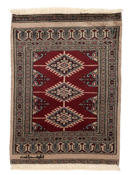  Pakistan Bokhara 2Ply Tepih 63X87 Vuneni Braon/Crna Mali Sag Carpetvista