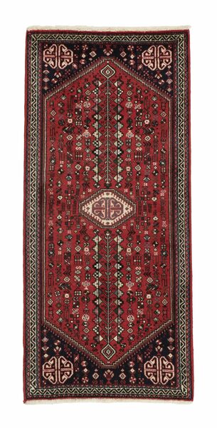  Abadeh Covor 70X150 Persan Lână Negru/Dark Red Mic