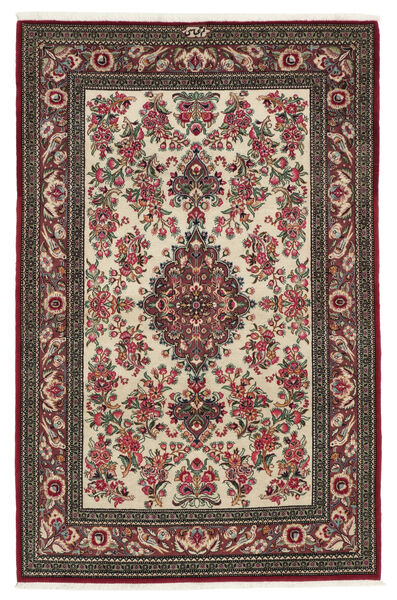 108X166 Alfombra Oriental Ghom Kork Negro/Rojo Oscuro (Lana, Persia/Irán)