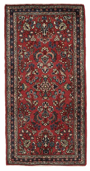 Tapete Oriental Kashan 100X150 Preto/Vermelho Escuro (Lã, Pérsia/Irão)