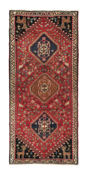  Shiraz Vloerkleed 73X162 Perzisch Wol Donkerrood/Zwart Klein