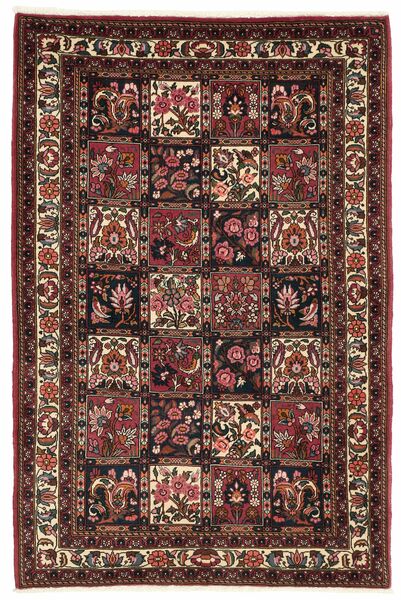  Persischer Bachtiar Fine Teppich 107X162 Schwarz/Dunkelrot (Wolle, Persien/Iran)