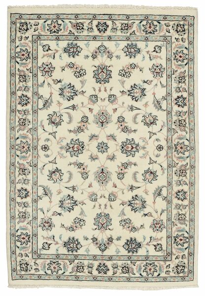  Orientalischer Nain 9La Sherkat Farsh Teppich 105X150 Gelb/Grün Wolle, Persien/Iran